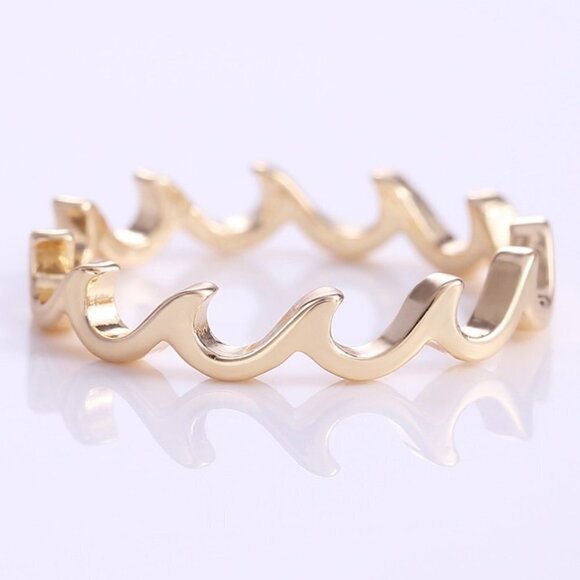 Wave Fire Minimalist Simple Trendy Anillos Lovely Rings for Women, PD071 - Picture 1 of 6